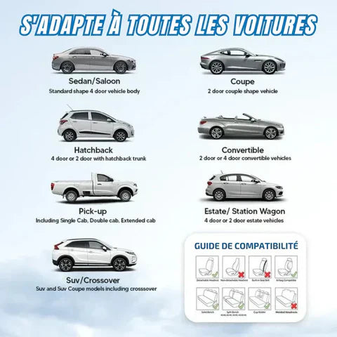 TIK - sn- Housses de Siège Universelles 5 Places en Cuir