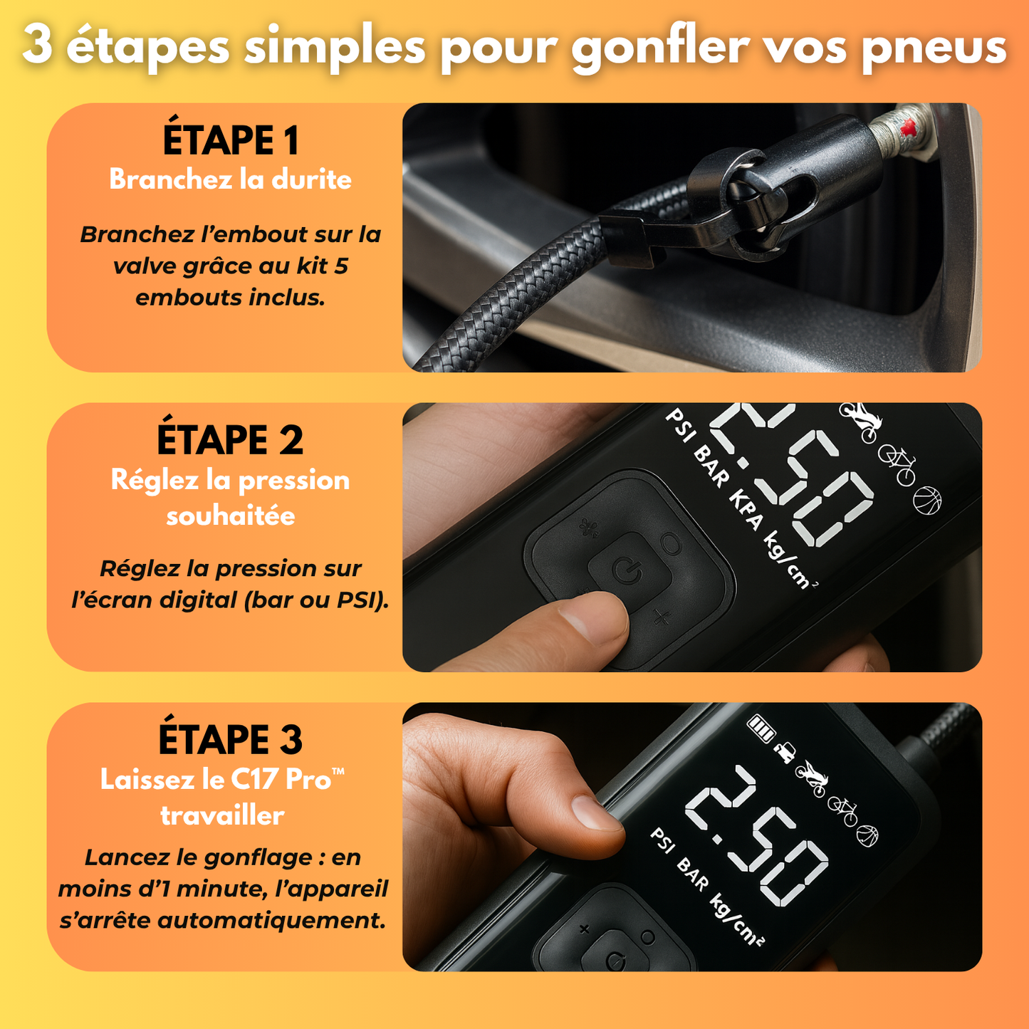 Compresseur d’Air Professionnel et Intelligent Sans Fil
