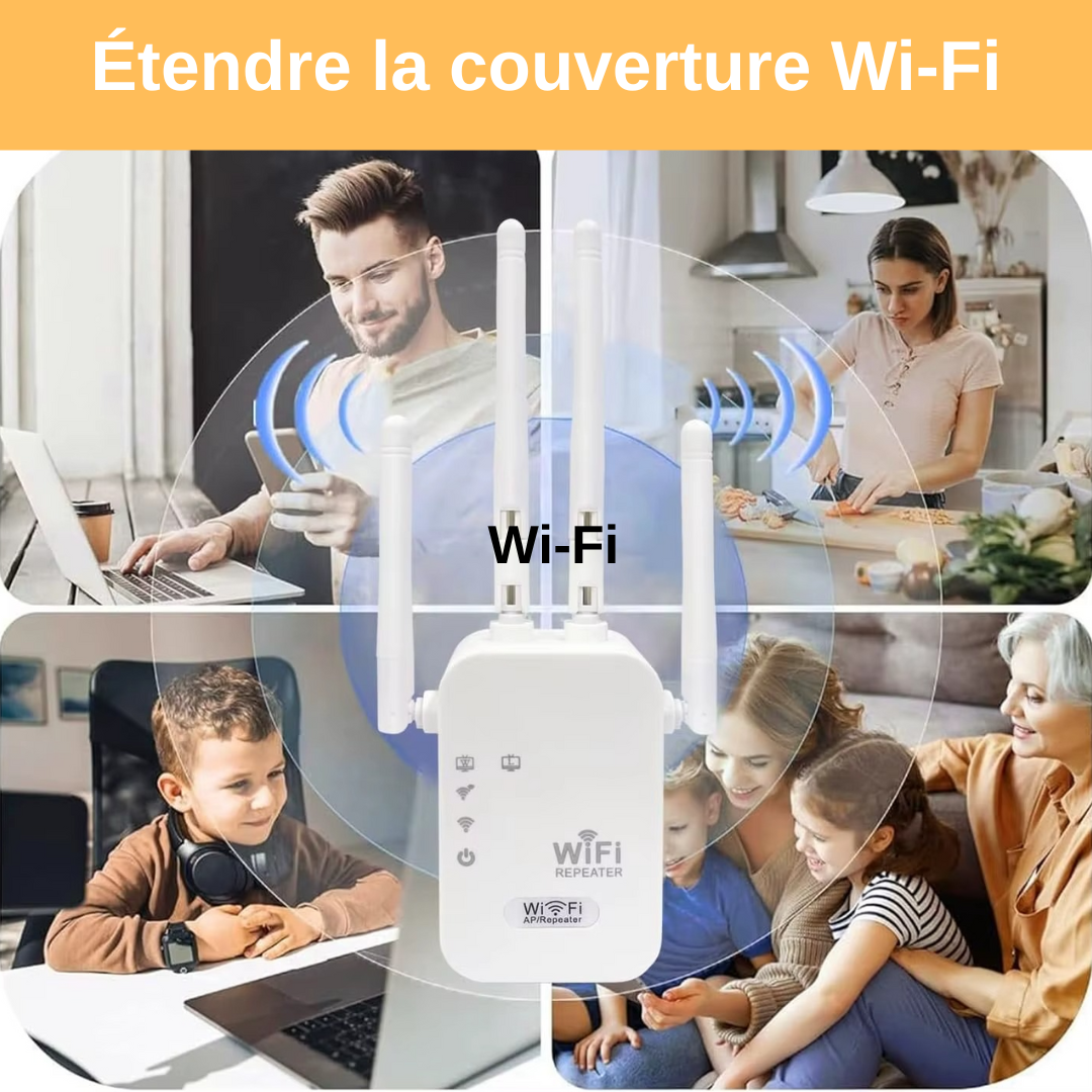 V3 -ci  - Répéteur Wi-Fi Puissant pour Maison QUOTI+