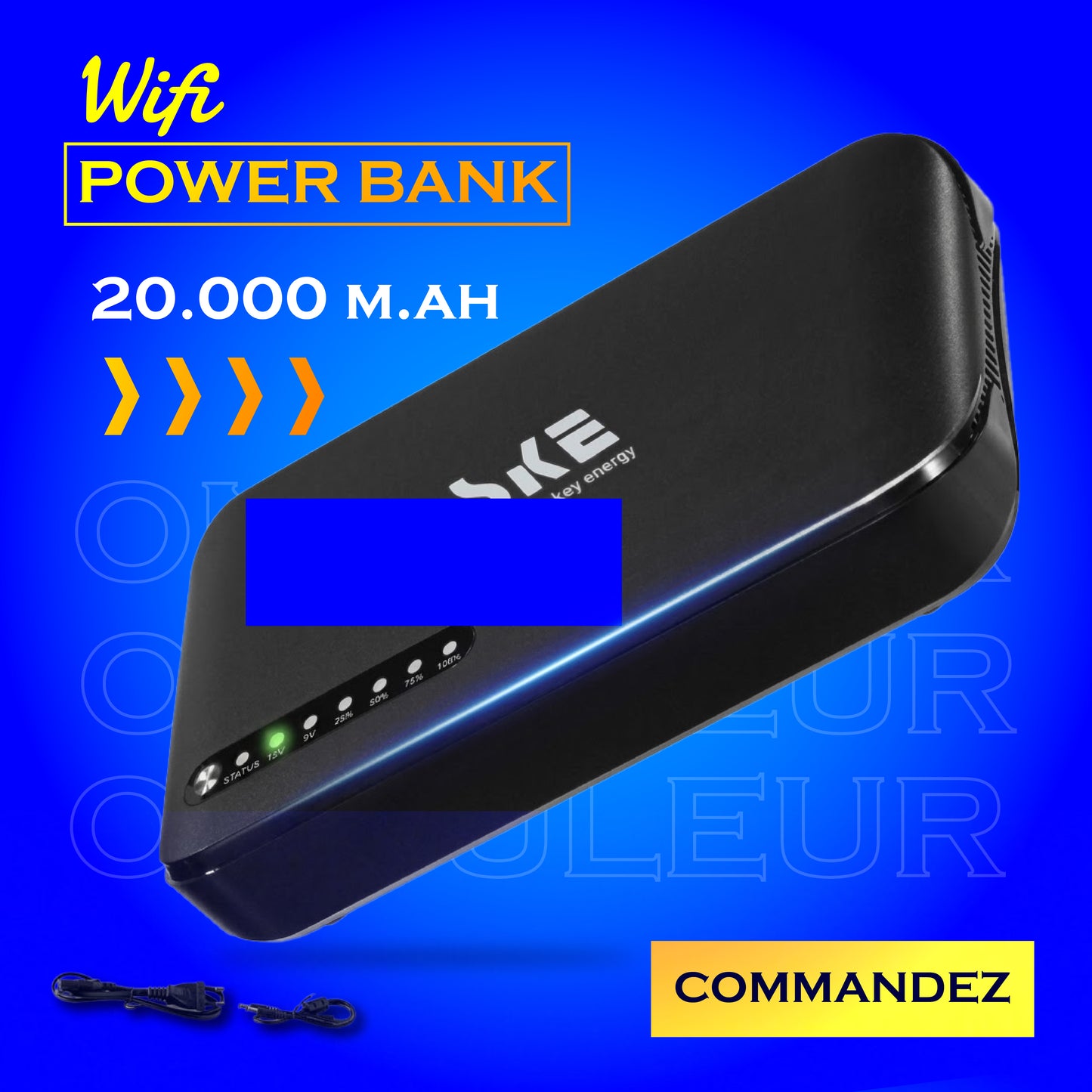 POWERBANK  UNIVERSEL POUR WIFI ET CAMERAS -Mini UPS Onduleur 20000mAh (A DIEU LES PANNES D'INTERNET APRES LES COUPURES D'Electricité)